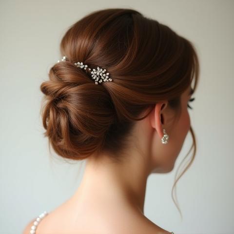 Example of a bridal updo hairstyle.