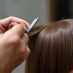 Stylist working on hair.